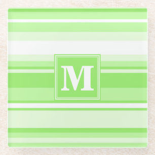 Posavasos De Vidrio Bandas verdes monográficas