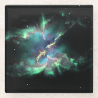 Posavasos De Vidrio Bandeja de servicio Verde Menta Periwinkle Nebulos