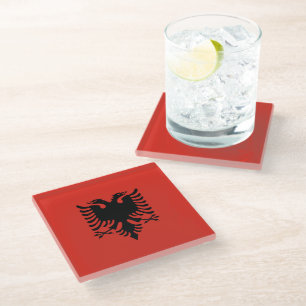 Posavasos De Vidrio Bandera albanesa