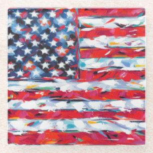 Posavasos De Vidrio Bandera americana