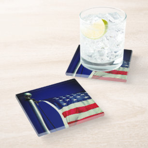 Posavasos De Vidrio Bandera Americana