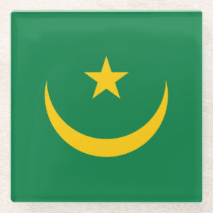 Posavasos De Vidrio Bandera antigua de Mauritania