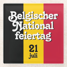 Posavasos De Vidrio Bandera belga de Belgischer Nationalfeiertag