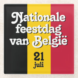 Posavasos De Vidrio Bandera belga del Dutch Nationale feestdag van Bel