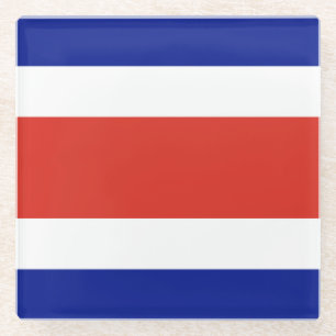 Posavasos De Vidrio Bandera Civil de Costa Rica