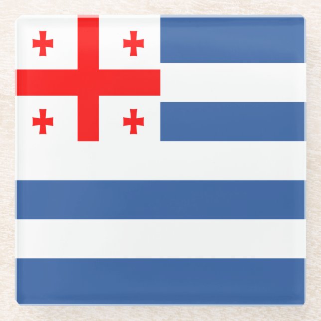 Posavasos De Vidrio Bandera de Adjara Patriótica (Anverso)