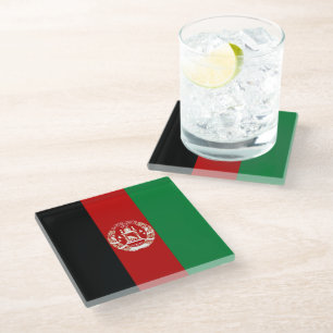 Posavasos De Vidrio Bandera de Afganistán