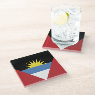 Posavasos De Vidrio Bandera de Antigua y Barbuda