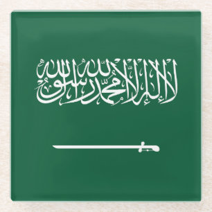 Posavasos De Vidrio Bandera de Arabia Saudita