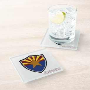 Posavasos De Vidrio Bandera de Arizona