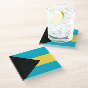 Posavasos De Vidrio Bandera de Bahamas