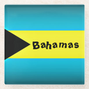 Posavasos De Vidrio Bandera de Bahamas