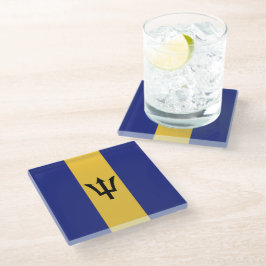 Posavasos De Vidrio Bandera de Barbados