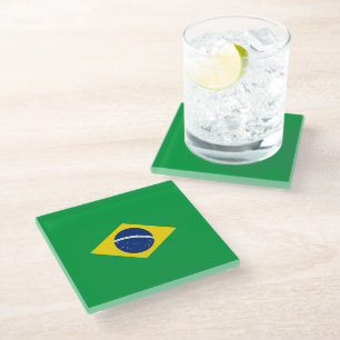 Posavasos De Vidrio bandera de Brasil