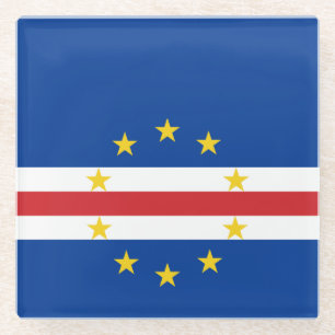 Posavasos De Vidrio Bandera de Cabo Verde