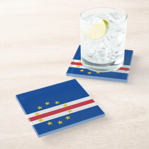 Posavasos De Vidrio Bandera de Cabo Verde
