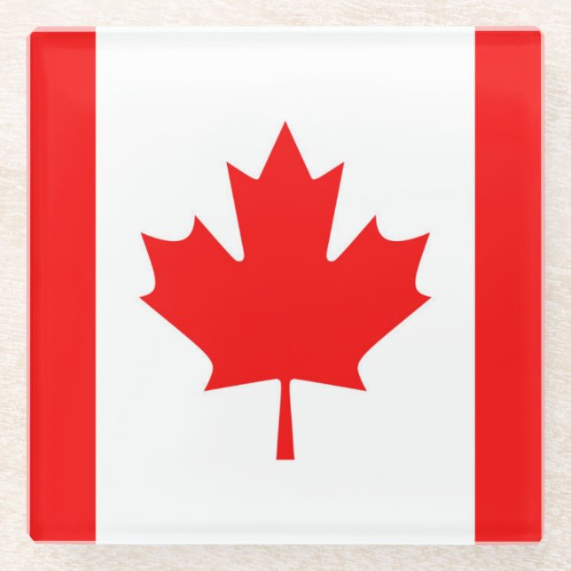 Posavasos De Vidrio Bandera de Canadá (Anverso)