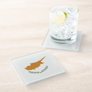 Posavasos De Vidrio Bandera de Chipre