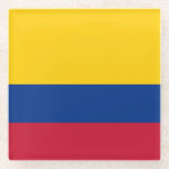 Posavasos De Vidrio Bandera de Colombia<br><div class="desc">Bandera patriótica de Colombia.</div>