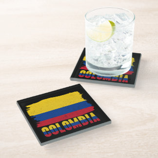 Posavasos De Vidrio Bandera de Colombia Estilo Nacional