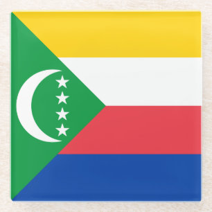 Posavasos De Vidrio Bandera de Comoras
