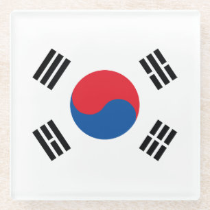 Posavasos De Vidrio Bandera de Corea del Sur