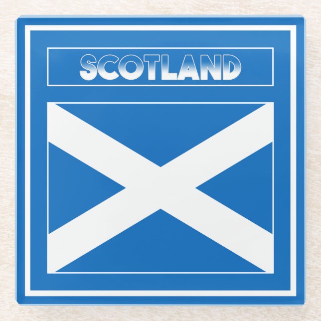Posavasos De Vidrio Bandera de Escocia (Anverso)