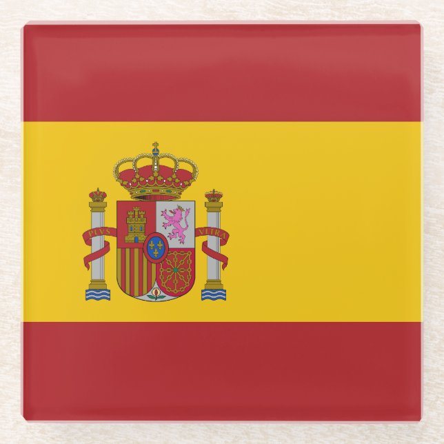 Posavasos De Vidrio Bandera de España (Anverso)