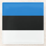 Posavasos De Vidrio Bandera de Estonia<br><div class="desc">Bandera patriótica de Estonia.</div>