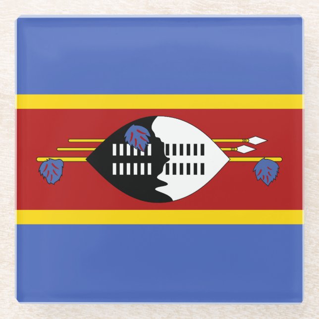 Posavasos De Vidrio Bandera de Eswatini (Anverso)