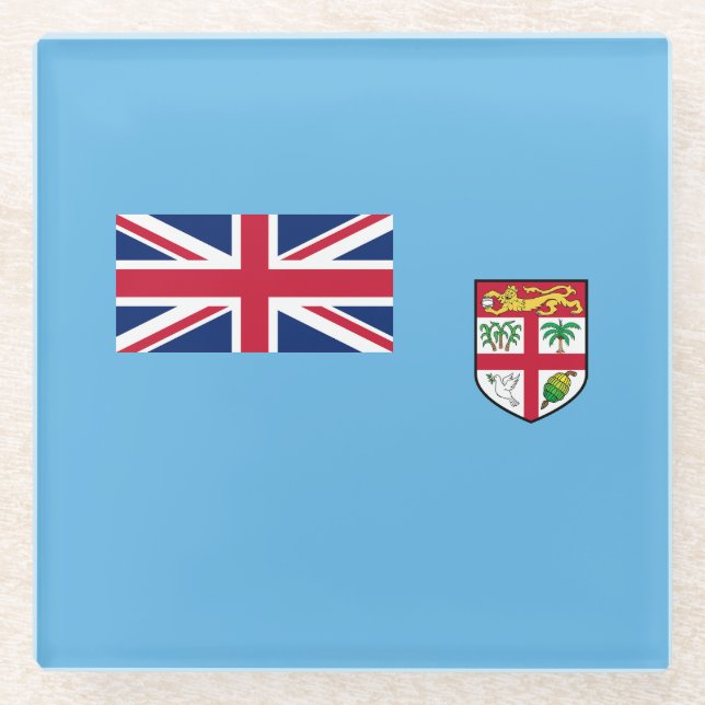 Posavasos De Vidrio Bandera de Fiyi (Anverso)