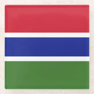 Posavasos De Vidrio Bandera de Gambia
