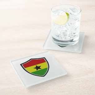 Posavasos De Vidrio Bandera de Ghana