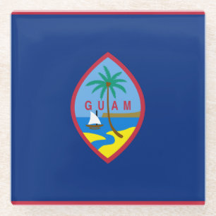 Posavasos De Vidrio Bandera de Guam