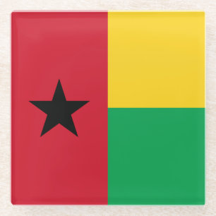 Posavasos De Vidrio Bandera de Guinea Bissau