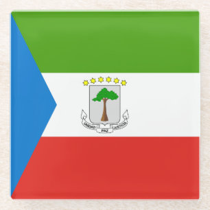 Posavasos De Vidrio Bandera de Guinea Ecuatorial