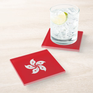 Posavasos De Vidrio Bandera de Hong Kong