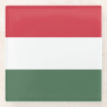 Posavasos De Vidrio Bandera de Hungría<br><div class="desc">Bandera patriótica de Hungría.</div>