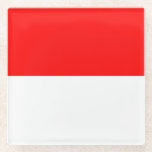 Posavasos De Vidrio Bandera de Indonesia<br><div class="desc">Bandera patriótica de Indonesia.</div>