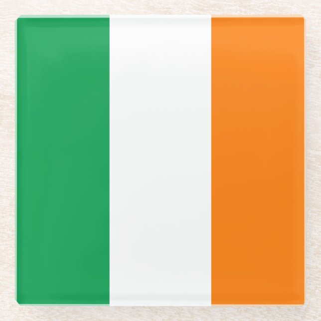 Posavasos De Vidrio Bandera de Irlanda (Anverso)