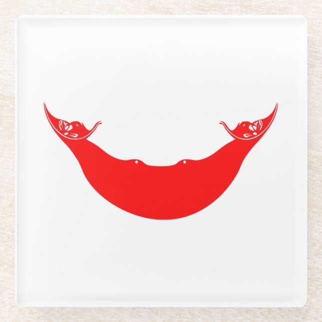 Posavasos De Vidrio Bandera de Isla de Pascua (Anverso)