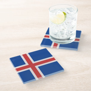 Posavasos De Vidrio Bandera de Islandia