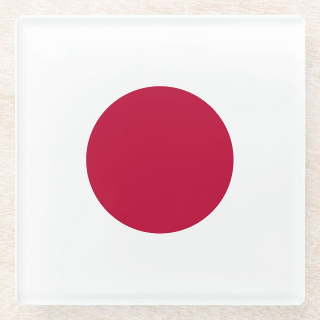 Posavasos De Vidrio Bandera de Japón (Anverso)