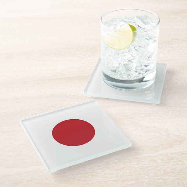 Posavasos De Vidrio Bandera de Japón (Angular)