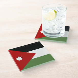 Posavasos De Vidrio Bandera de Jordania