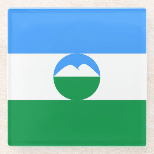Posavasos De Vidrio Bandera de Kabardino Balkaria