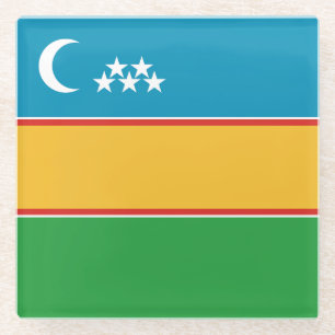 Posavasos De Vidrio Bandera de Karakalpakistán