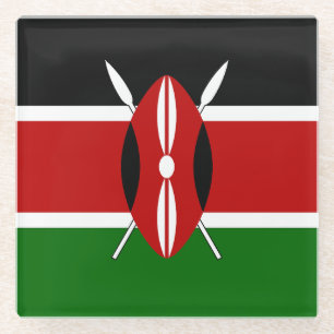 Posavasos De Vidrio Bandera de Kenia