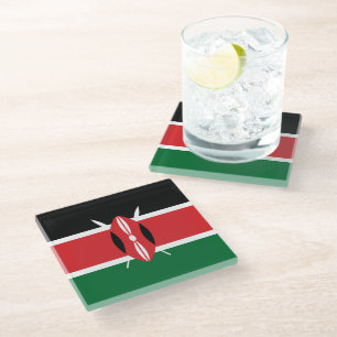 Posavasos De Vidrio Bandera de Kenia