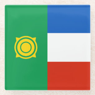 Posavasos De Vidrio Bandera de Khakasia